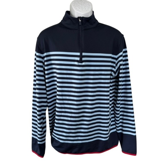 G/FORE Other - G/Fore Performance Sweater Men Sz M Striped Mid Quarter Zip Golf Preppy Nautical